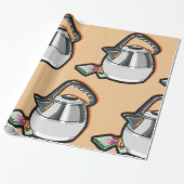 Wasserkocher mit Teebeutel Geschenkpapier (Ungerollt)