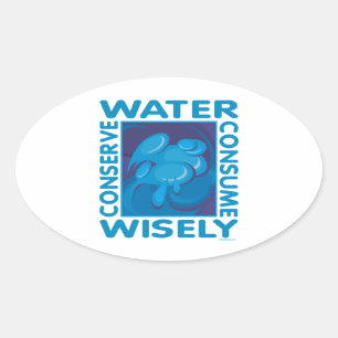 Wasserkonservierung Ovaler Aufkleber