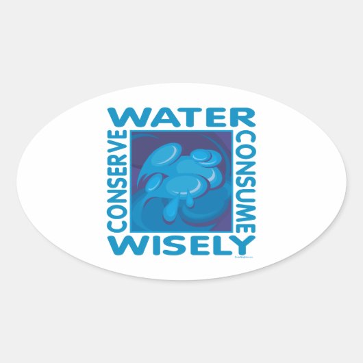 Wasserkonservierung Ovaler Aufkleber (Vorderseite)