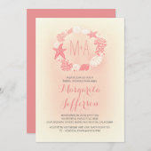 Wasserkranz-Brautdusche Einladung (Vorne/Hinten)