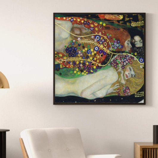 Wasserläufe von Gustav Klimt Detail Poster