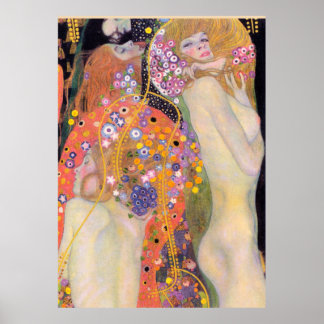 Wasserläufer, Gustav Klimt Poster