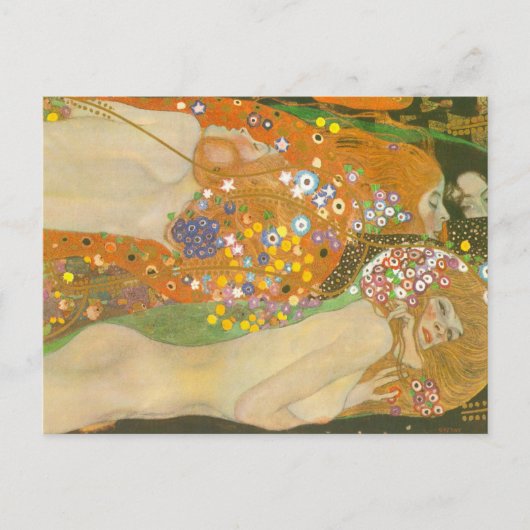 Wasserläufer II von Gustav Klimt, Art Nouveau Postkarte (Vorderseite)