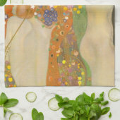 Wasserläufer II von Gustav Klimt, Jugendstil Geschirrtuch (Gefaltet)