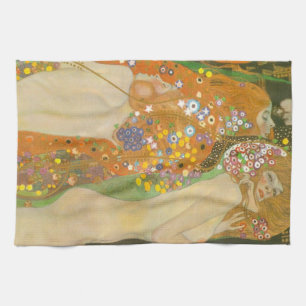 Wasserläufer II von Gustav Klimt, Jugendstil Geschirrtuch
