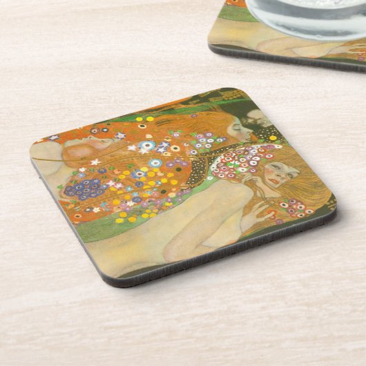 Wasserläufer II von Gustav Klimt, Jugendstil Getränkeuntersetzer (Linke Seite)