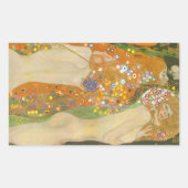 Wasserläufer II von Gustav Klimt, Jugendstil Rechteckiger Aufkleber (Vorderseite)