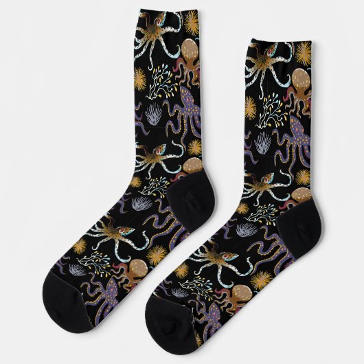 Wasserlebewesen-Muster | Ozean Unterwasserleben 29 Socken (Linkes Detail)