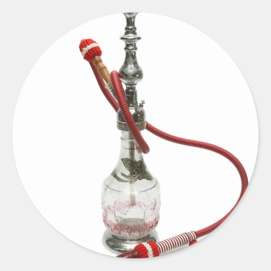 Wasserleitung Hookah Runder Aufkleber (Vorderseite)