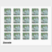 Wasserlilie # 3 quadratischer aufkleber (Blatt)