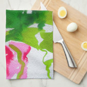 Wasserlilie abstrakte Aquarell Blume Küchentuch (Viertel Falte)