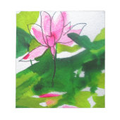 Wasserlilie abstrakte Aquarell Blume Notizblock (Vorderseite)