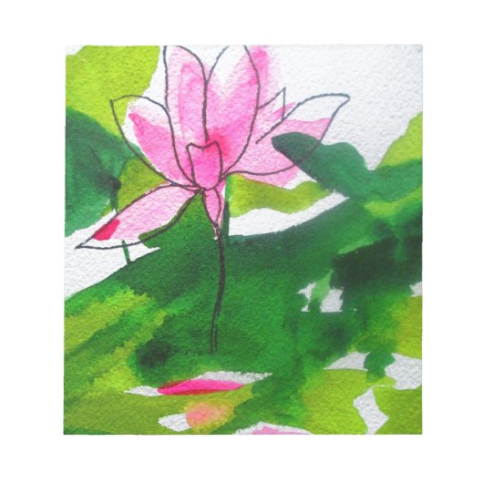 Wasserlilie abstrakte Aquarell Blume Notizblock (Vorderseite)