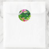 Wasserlilie abstrakte Aquarell Blume Runder Aufkleber (Tasche)