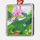 Wasserlilie abstrakte Aquarell Blume Silbernes Ornament (Links)