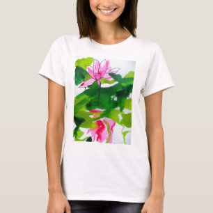 Wasserlilie abstrakte Aquarell Blume T-Shirt