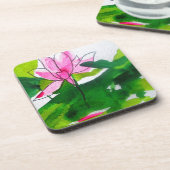 Wasserlilie abstrakte Aquarell Blume Untersetzer (Linke Seite)
