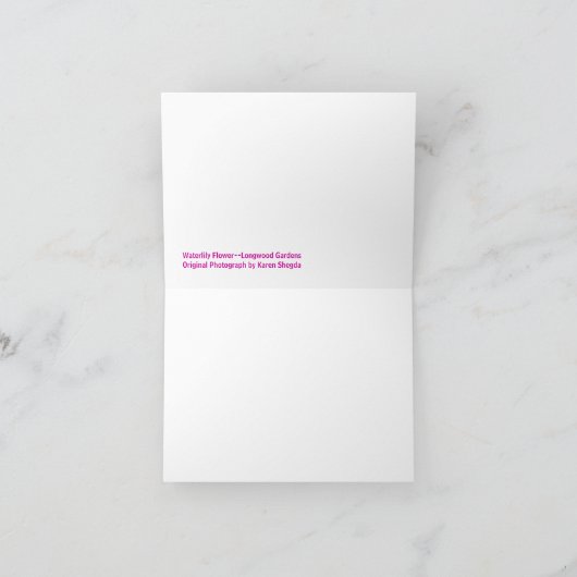 Wasserlilie-Anmerkungs-Karte Karte (Innenseite)