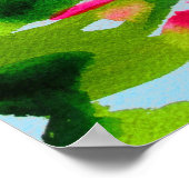 Wasserlilie Aquarell abstrakte Kunstwerke Poster (Ecke)