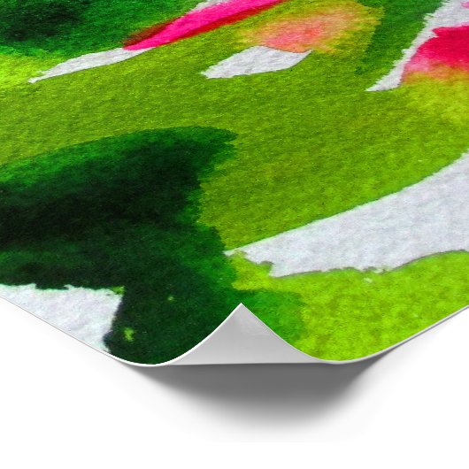 Wasserlilie Aquarell abstrakte Kunstwerke Poster (Ecke)