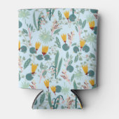 Wasserlilie Blooms Garden Pattern Blue Dosenkühler (Vorderseite)