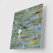 Wasserlilie Blume Uferfarben Wand Uhr (Winkel)