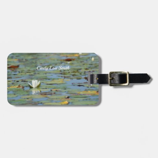 Wasserlilie Blume Wasserfarbe Gepäckstück Tag Gepäckanhänger (Vorderseite horizontal)