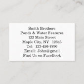 Wasserlilie Blume Wasserfarben Business Cards Visitenkarte (Rückseite)