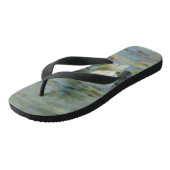Wasserlilie Blume Wasserfarben Flip Flops Badesandalen (Schrägansicht)