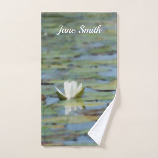 Wasserlilie Blume Wasserfarben Handtuch (Handtuch)