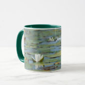 Wasserlilie Blume Wasserfarben Kaffee Tasse (Vorderseite Links)