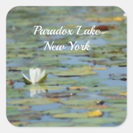 Wasserlilie Blume Wasserfarbenaufkleber Quadratischer Aufkleber