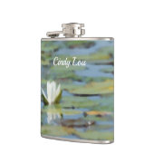 Wasserlilie Blume Wasserfarbener Flasche Flachmann (Links)