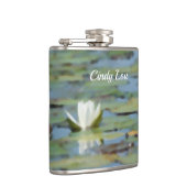 Wasserlilie Blume Wasserfarbener Flasche Flachmann (Rechts)