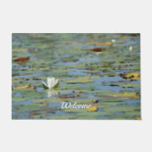 Wasserlilie Blume Wasserfarbener Türmatte (Vorderseite)