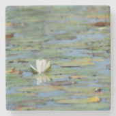 Wasserlilie Blume Watercolor Stone Untersetzer (Vorderseite)
