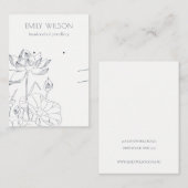 Wasserlilie Blumenskizze mit Nekklasseanzeige Visitenkarte (Vorne/Hinten)