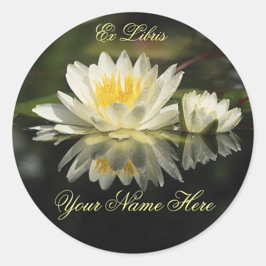 Wasserlilie Buchzeichen Sticker (Vorderseite)