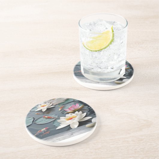 Wasserlilie Getränkeuntersetzer (Seite)