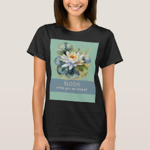 Wasserlilie Grüne Pflanze Blüte Blume Hübsch Elega T-Shirt