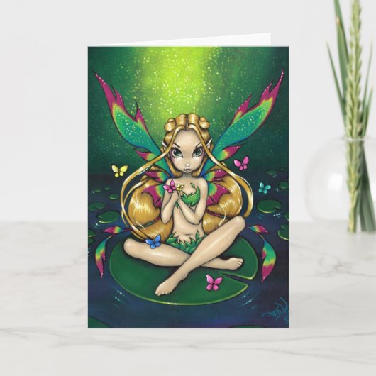 "Wasserlilie-" Gruß-Karte Karte (Vorderseite)