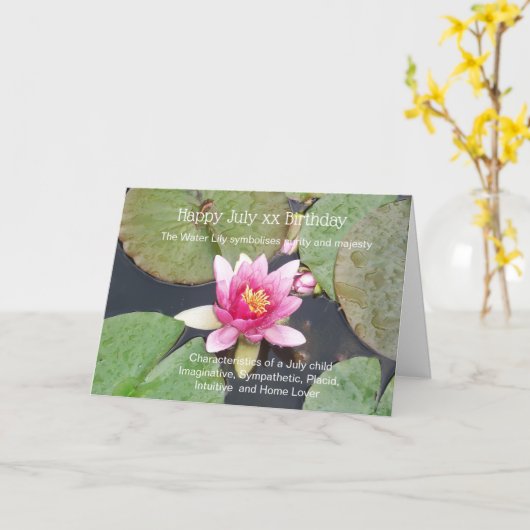 Wasserlilie Juli Geburtstag Karte (Gelbe Blume)