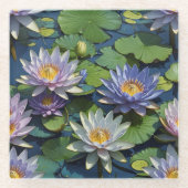 Wasserlilie lebendige Blume Glasuntersetzer (Vorderseite)
