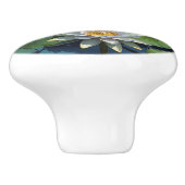 Wasserlilie lebendige Blume Keramikknauf (Seitenansicht)