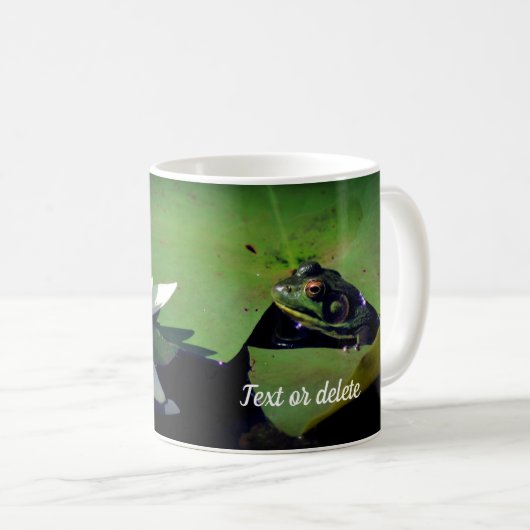 Wasserlilie Lotus Blume und Frosch Personalisiert Kaffeetasse (VorderseiteRechts)