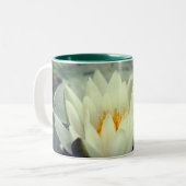 Wasserlilie Lotus Nah Personalisiert Zweifarbige Tasse (Vorderseite Links)