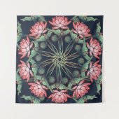 Wasserlilie Mandala Wandteppich (Vorderseite)