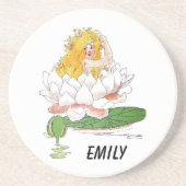 Wasserlilie Niedliche Blume Kind Blumenmaus Mädche Getränkeuntersetzer (Vorne)