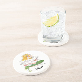 Wasserlilie Niedliche Blume Kind Blumenmaus Mädche Getränkeuntersetzer