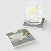 Wasserlilie (Nymphaea Odorata) auf Caddo Steinuntersetzer (Seitenansicht)